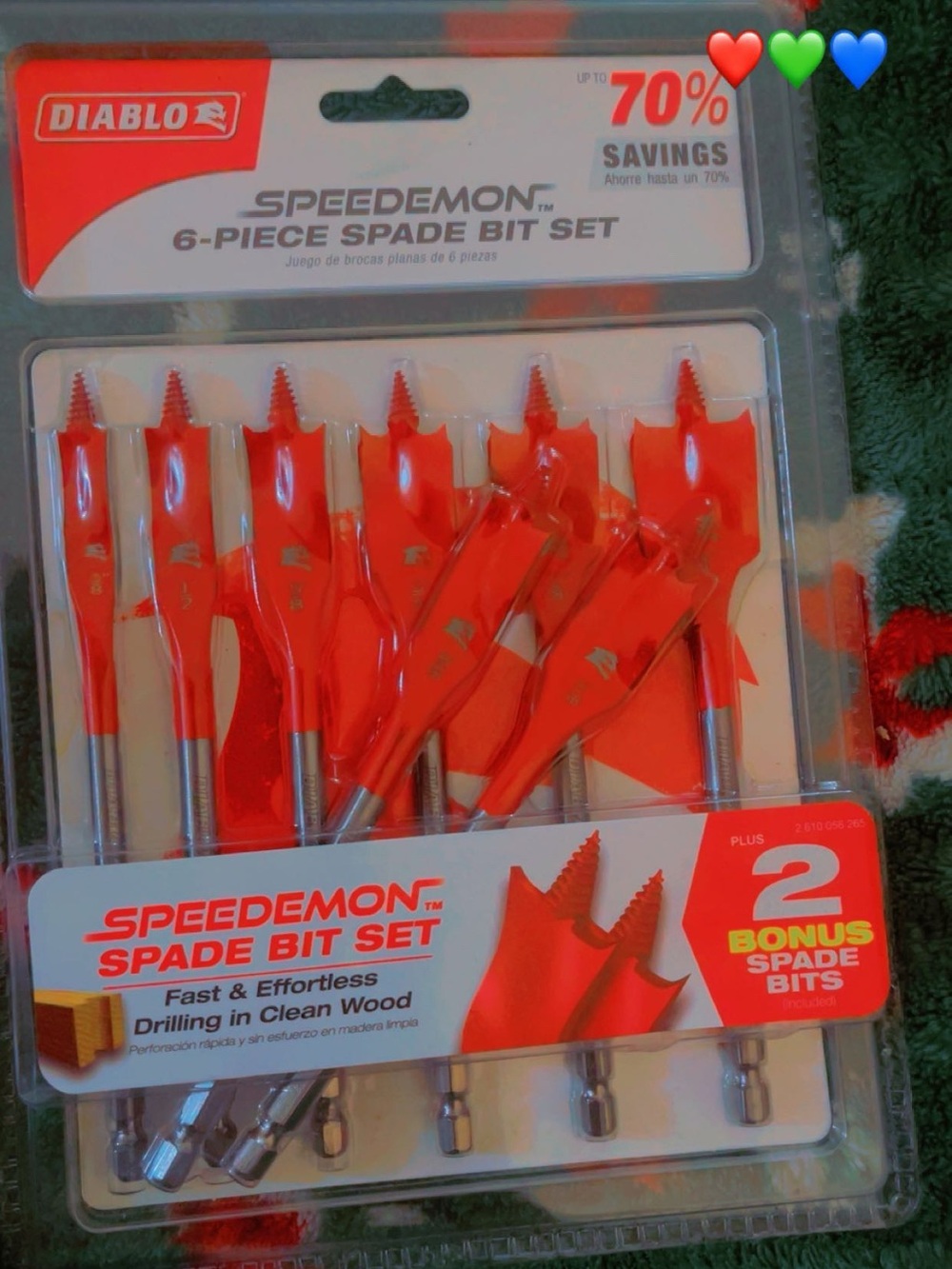 Speedemon 6-Piece Spade Bit Set in Red